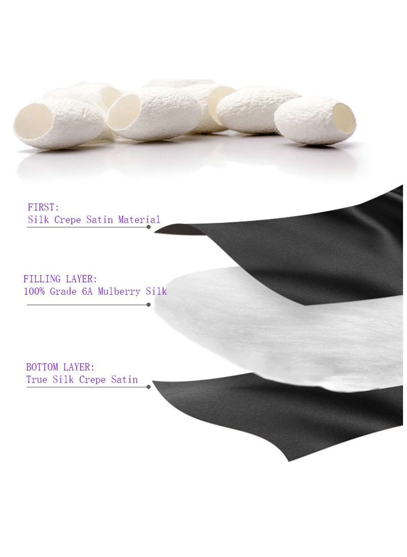 Lisesilk 4 Piece 100% Mulberry Silk Sleep Care Gift Box Set-Black  - Image 5