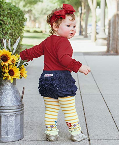 RuffleButts® Baby/Toddler Girls Denim Jean Ruffled Diaper Cover - 6-12m - Image 3