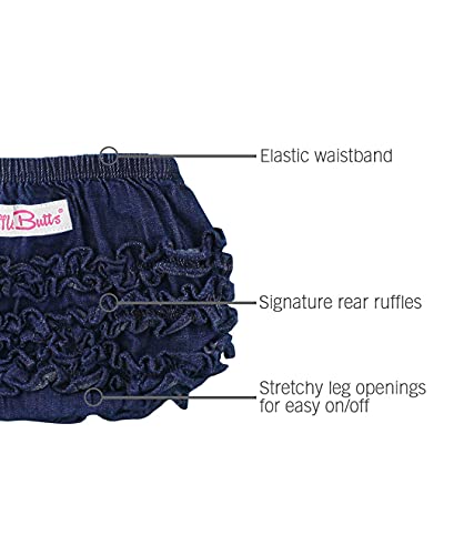 RuffleButts® Baby/Toddler Girls Denim Jean Ruffled Diaper Cover - 6-12m - Image 4