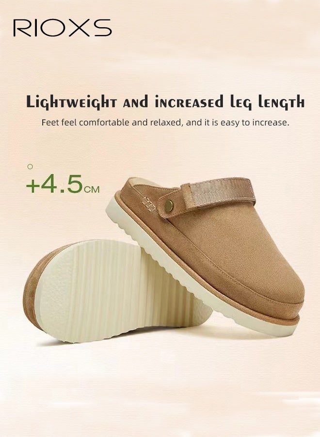 ريوكس أحذية النساء المطاطية، أحذية ملابس للنساء، أحذية ملابس ذات منصات وجلد، أحذية مطاطية مع حزام قابل للتعديل، أحذية ناعمة خفيفة الوزن ذات أرجل سميكة ومغطاة بجلد، أحذية مقاومة للانزلاق تُغلق الأصابع، أحذية جلد تدعم القوس للاستخدام في البستنة/مشي الكلب/الجري/الاسترخاء في المنزل، أحذية عصرية - Image 3