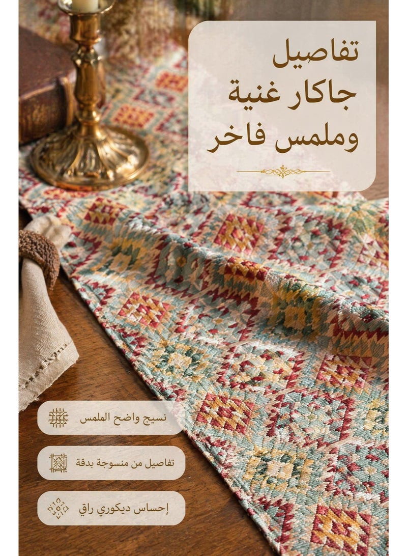تايران مفارش طاولة من البوليستر المنسوج، ديكورات عتيقة للمطبخ وطاولة الطعام، أفكار للتجمعات العائلية وحفلات الأعياد والمناسبات الأخرى. - Image 2