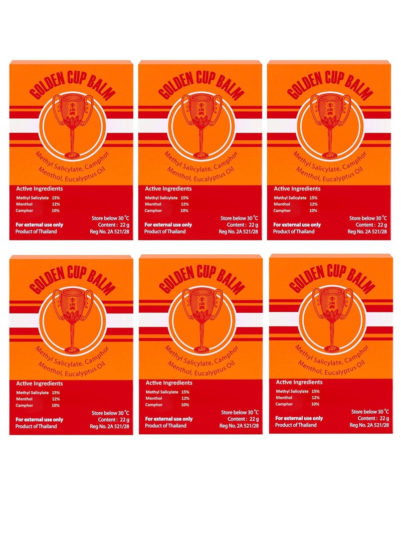 جولدن مرهم جولدن كب بالم الأصفر العشبي التايلاندي 22 جرام (عبوة من 6 قطع) - Image 1