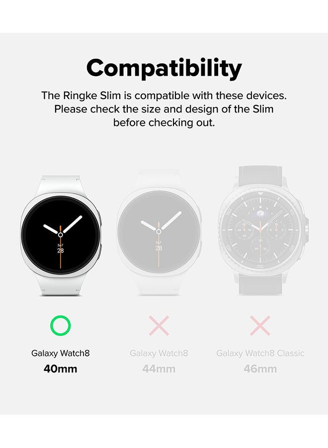 Ringke Slim For Samsung Galaxy Watch 8 40mm Case [2 Pack] Ultra Thin Lightweight Hard PC Cover - Clear & Alpine Clear Clear & Alpine Clear - Image 2