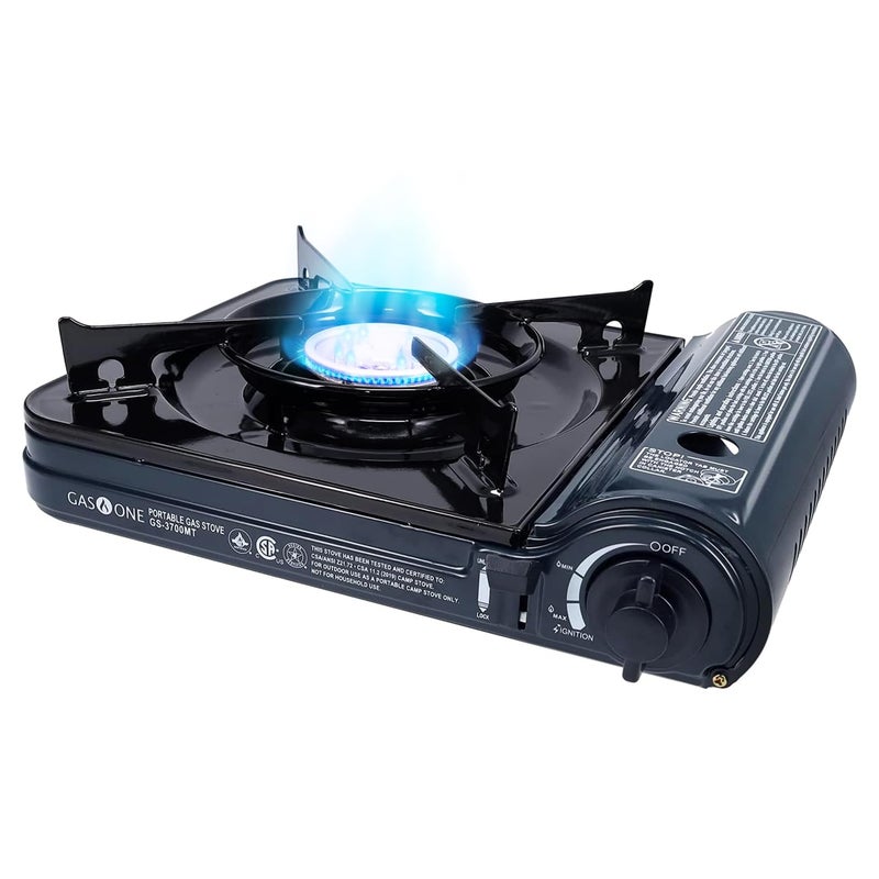 GAS ONE NEW 10000 BTU CSA List Portable Butane Gas Stove with Carrying Case CSA Listed Midnight