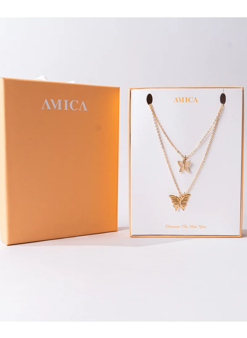 AMICA Double-layered Butterfly Necklace