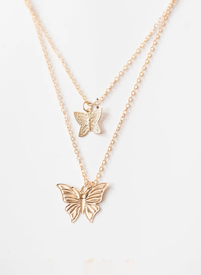 AMICA Double-layered Butterfly Necklace
