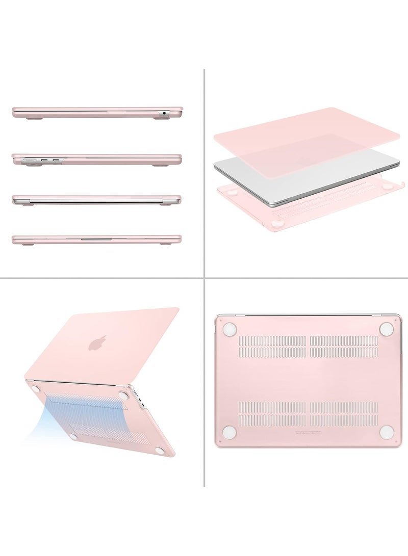 متوافق مع حافظة MacBook Air مقاس 13.6 بوصة إصدار 2022 2023، شريحة A2681 M2 مع شاشة عرض شبكية العين السائلة ومعرف اللمس، غطاء حماية من البلاستيك الصلب، وردي طباشيري - Image 2
