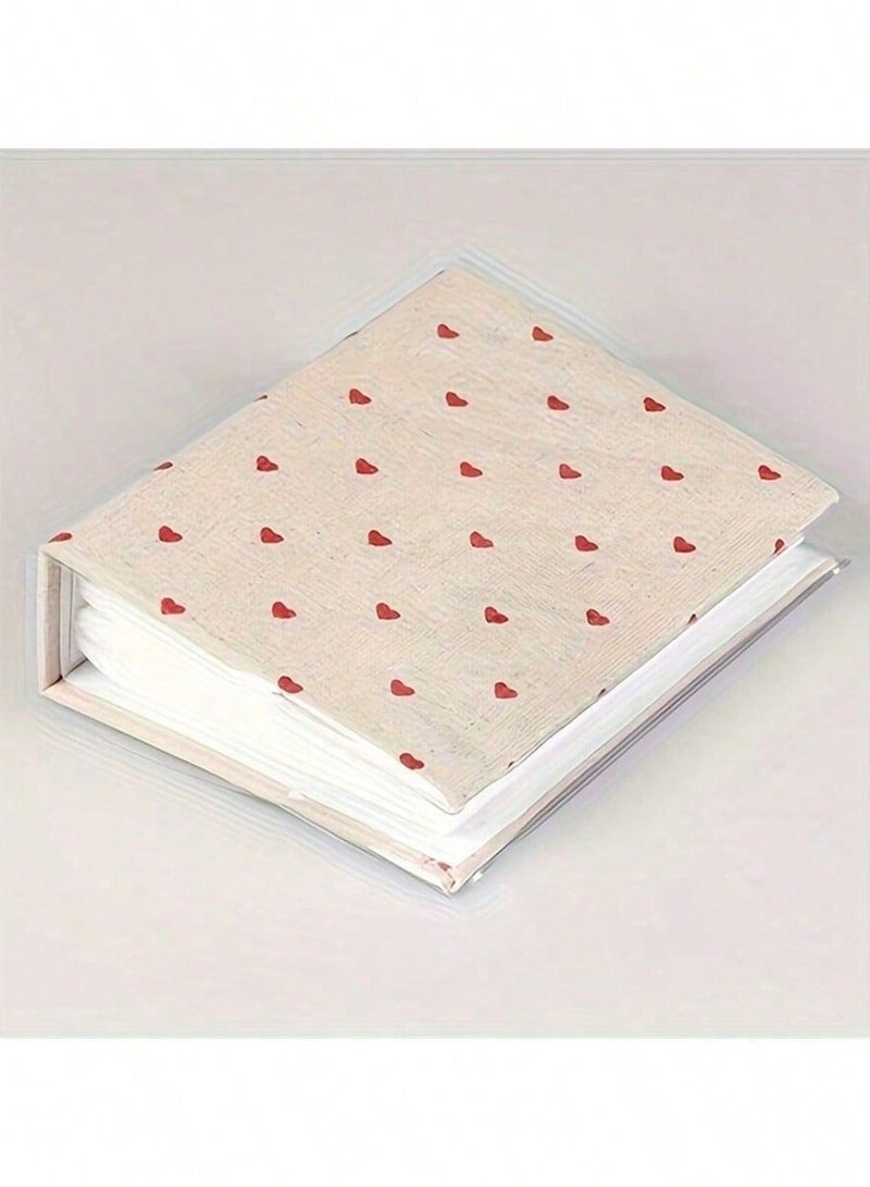 Bukela 1-Piece Heart-Shaped Photo Album, 50-Page 100 Photos Press Design Memory Book for Family, Friends, and Couples, 6*6 inch - Image 1