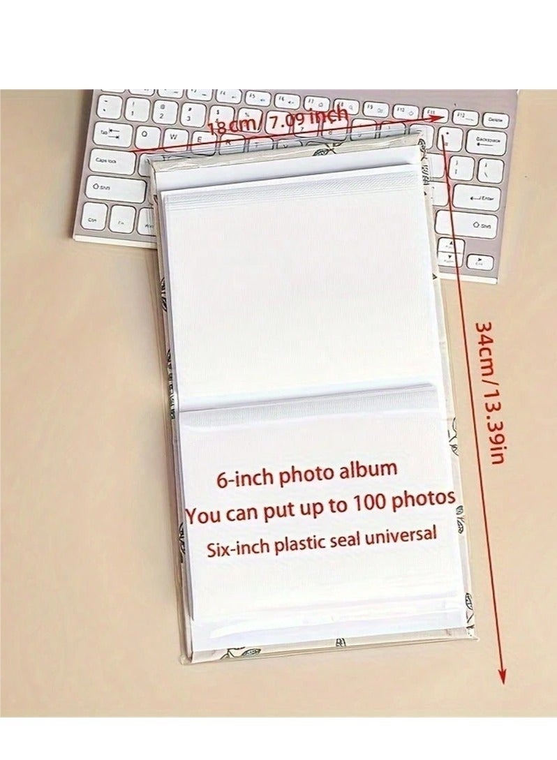 Bukela 1-Piece Heart-Shaped Photo Album, 50-Page 100 Photos Press Design Memory Book for Family, Friends, and Couples, 6*6 inch - Image 5