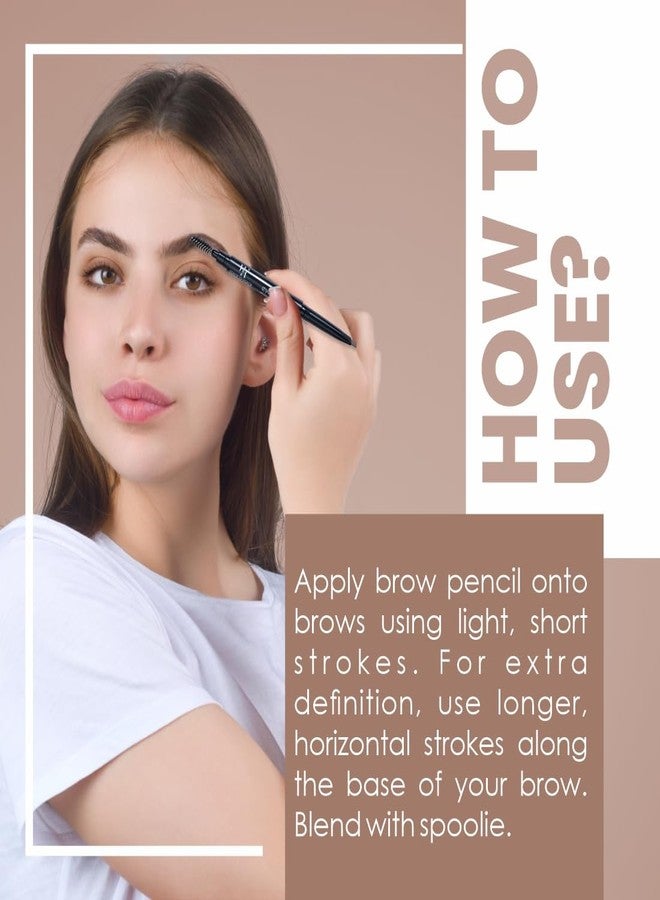 Half N Half Eye Brow Artist Long Lasting Automatic Eyebrow Pencil & Brush | Sleek spoolie brush | Long-Lasting & Natural looking results | retractable pencil easy to use | Perfect arch - Brown - Image 5