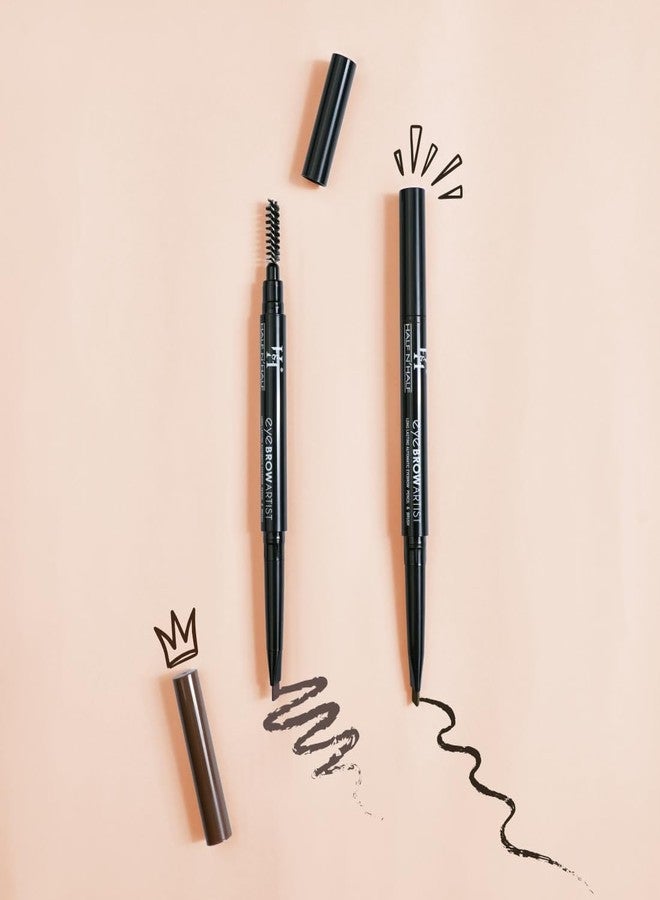 Half N Half Eye Brow Artist Long Lasting Automatic Eyebrow Pencil & Brush | Sleek spoolie brush | Long-Lasting & Natural looking results | retractable pencil easy to use | Perfect arch - Brown - Image 3
