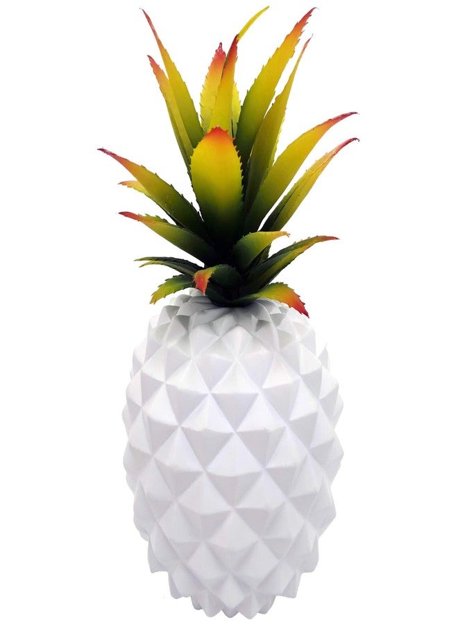 BLASCOOL Artificial Succulent Potted Pineapple Decor - Fake Pineapple Home Office Kitchen Table Decoration (White) - Image 1