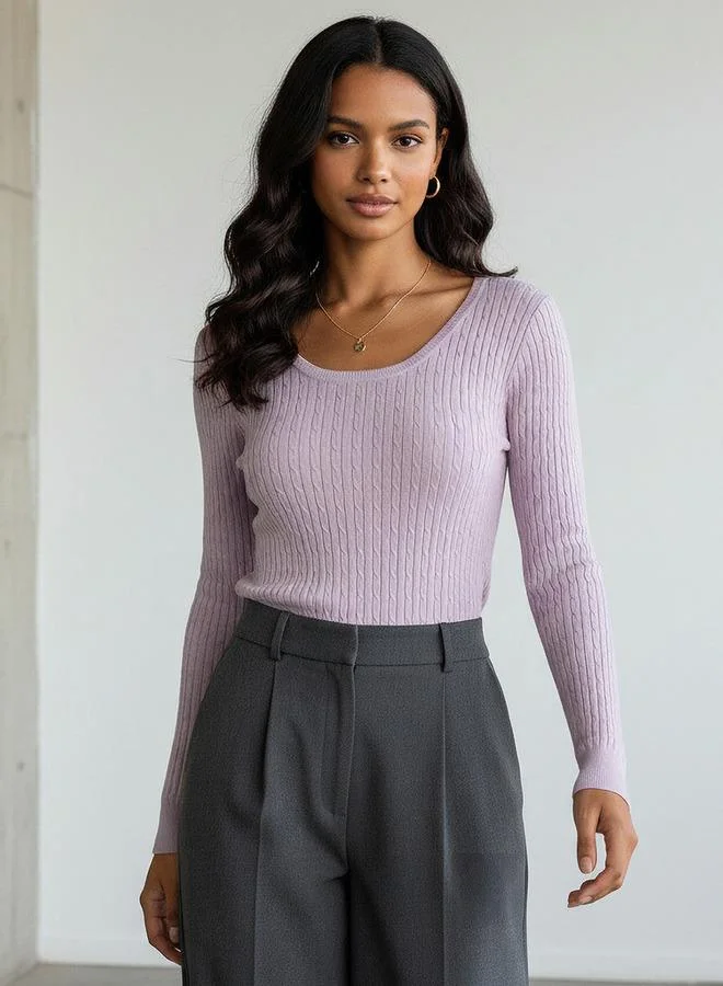 2Xtremz 2Xtremz Slim Fit Textured Round Neck Tricot Sweater