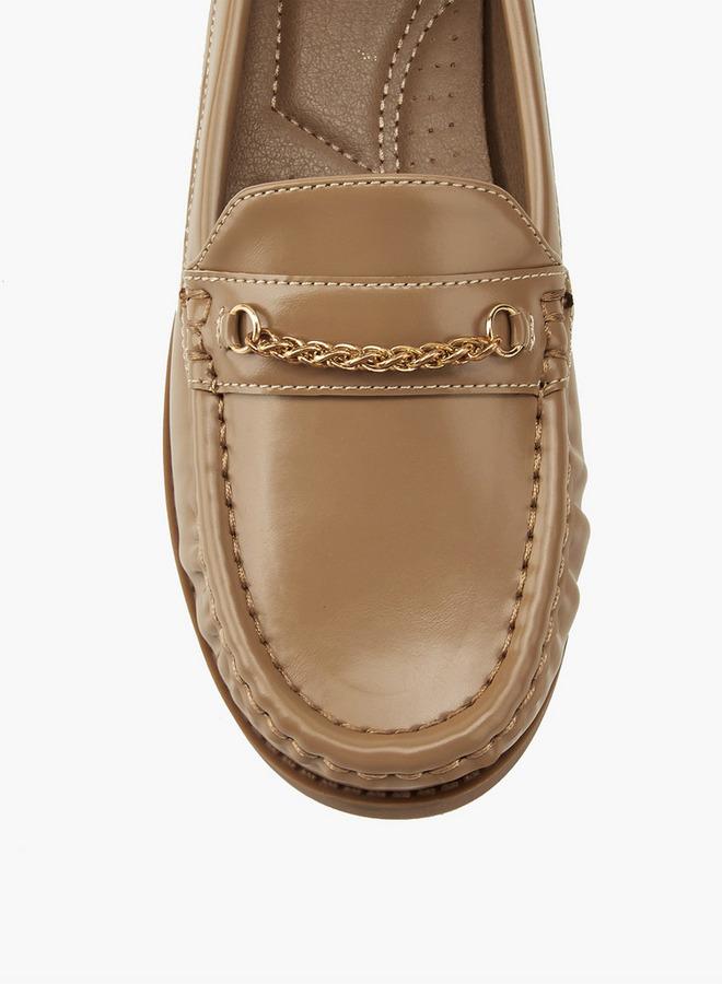 Flora Bella By Shoexpress Flora Bella Chain Detail Slip-On Loafers - Image 4