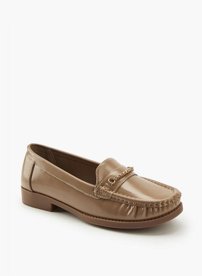 Flora Bella By Shoexpress Flora Bella Chain Detail Slip-On Loafers - Image 3