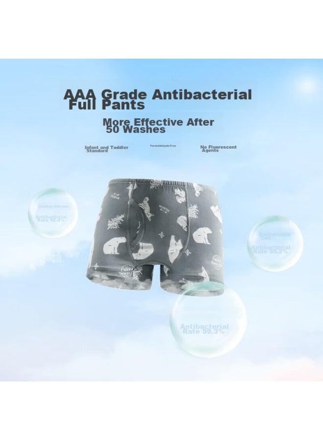 Aimer kids Aimer Children's Underwear, Girls' Spring And Summer 3a Antibacterial Modal Mid-rise Boyshorts, Bear Pattern, Size 110 - Image 5