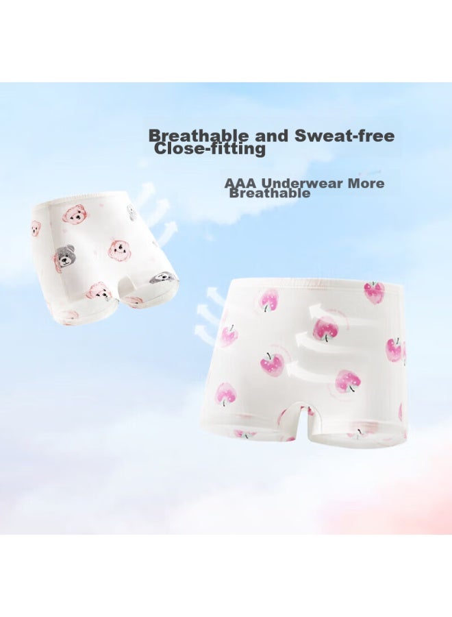 Aimer kids Aimer Children's Underwear, Girls' Spring And Summer 3a Antibacterial Modal Mid-rise Boyshorts, Bear Pattern, Size 110 - Image 4