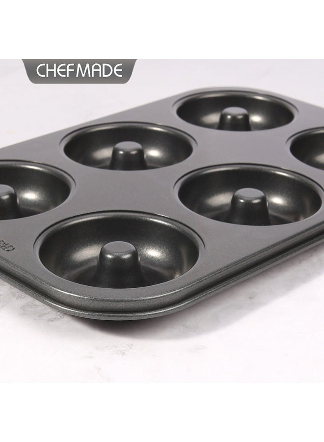 chefmade 6-Cavity Hollow Round Donut Mold - Black - Image 5