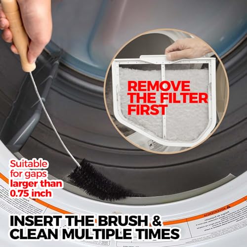 Holikme Dryer Vent Cleaner Kit Clothes Dryer Lint Brush Vent Trap Cleaner Home Essentials Long Flexible Vacuum Brush - Image 2