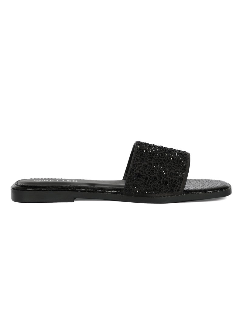 Better - Ladies Flat Sandal Black - Image 1