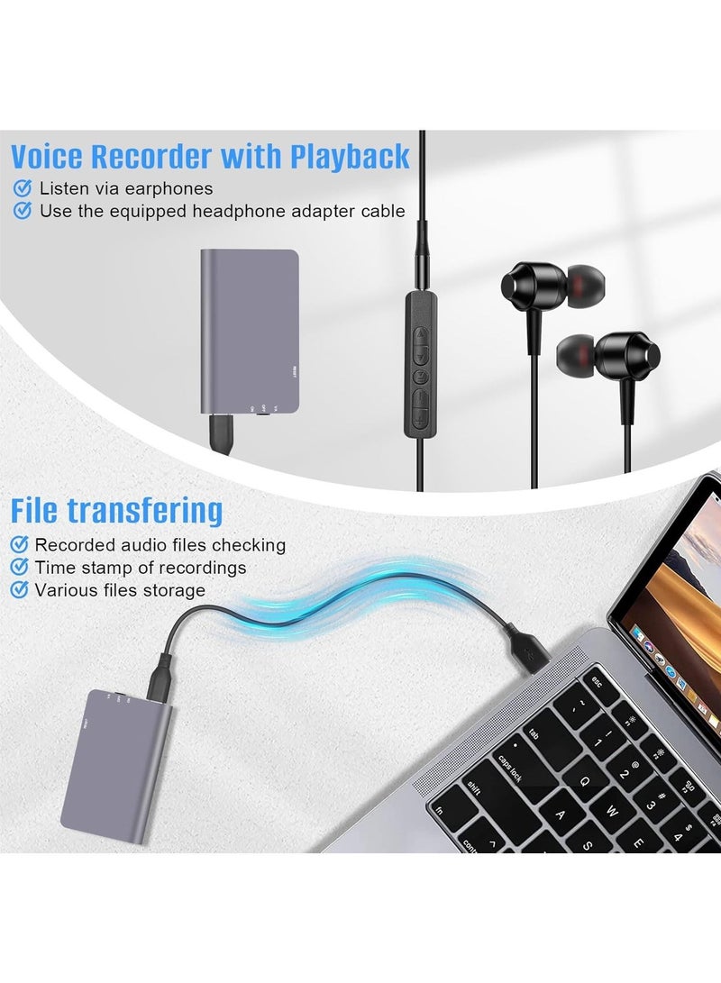 بوي مسجل صوت 128 جيجابايت، تسجيل لمدة 760 ساعة، تسجيل يتم التحكم فيه صوتيًا، تقليل الضوضاء الذكي، مسجل صوت قابل لإعادة الشحن مع التشغيل، مناسب للمحاضرات والاجتماعات (مغناطيسي) - Image 2