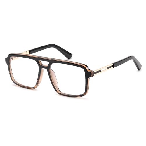 FEISEDY Retro Aviator Blue Light Glasses for Men Women Square Frame Computer ReadingTVPhones Glasses B0209 - Image 1