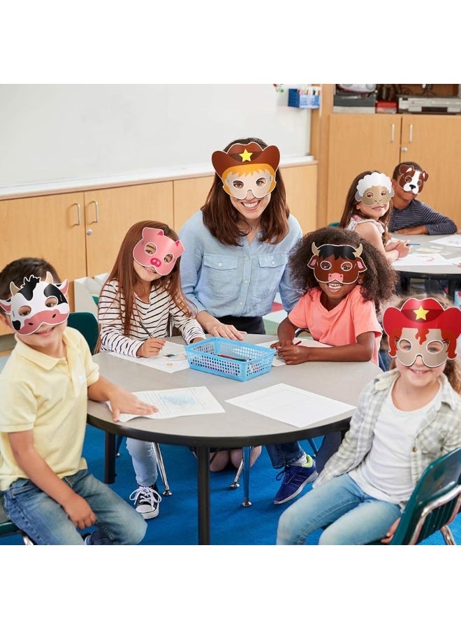 Blulu 16 Piece Farm Forest Animal Mask Barnyard Animal Face for Petting Zoo Farmhouse Jungle Theme Birthday Christmas Costumes Dress-up Party Supplies - Image 5