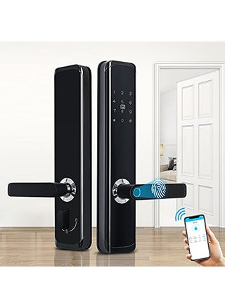 PREMVATI Smart Door Lock with 5Way Unlocking Fingerprint Pincode RFID Access Card Mobile App Mechanical Key OTP Access Stainless Steel Mortise with 5 Bolts Trust of Hero Group Silver - pzsku/Z43715619CCB956C65413Z/45/1748264698/2871a762-4364-4f74-81be-de400927d54d