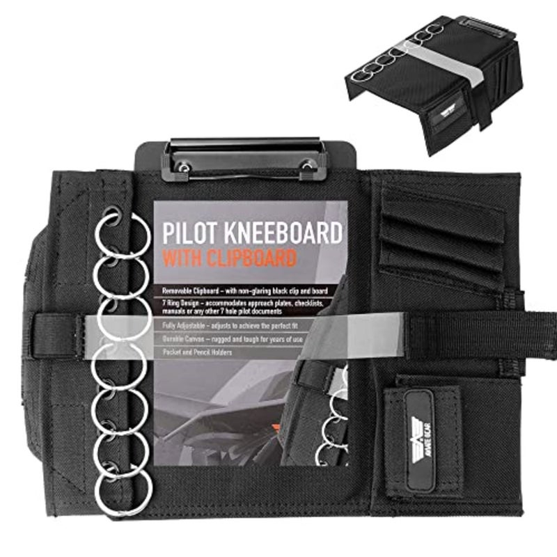 Pilot Kneeboardââ‚¬â€œ Includes Clipboard and 7 Rings for Attaching Approach Plates and Checklistsbaihuo - Image 1