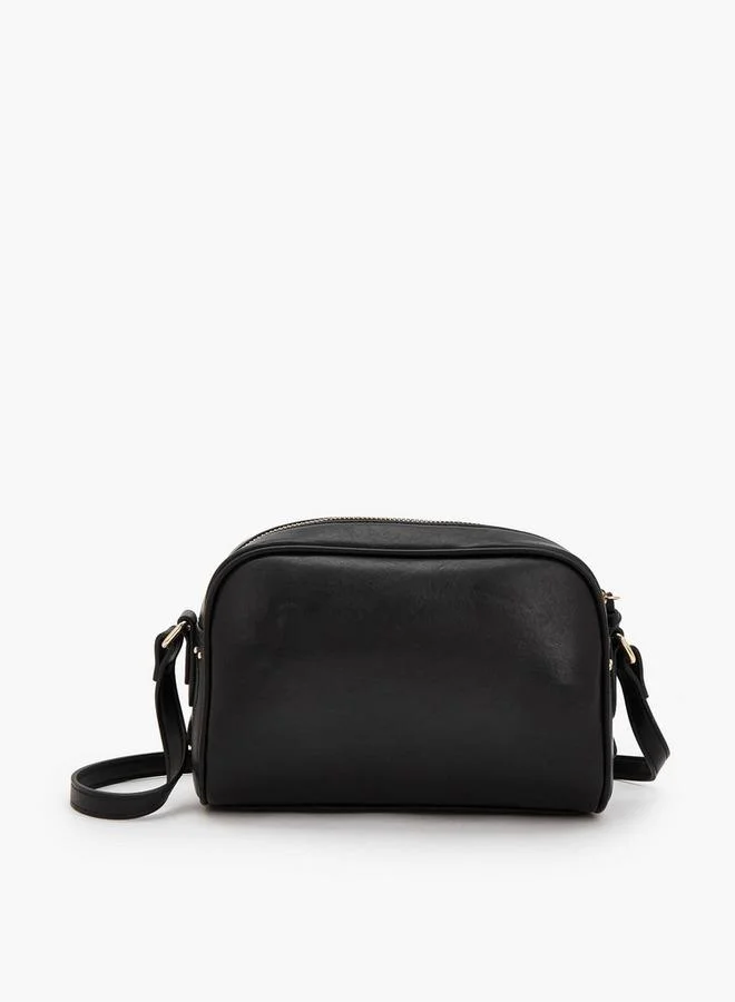 Celeste BLACK Solid Crossbody Bag With Zip Closure for Women | Best Price UAE
