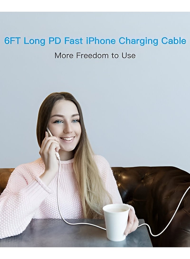 VENDIX iPhone Charger Cable 6FEET, Apple MFi Certified USB A to Lightning Cable Nylon Braided Fast Charger Cord Compatible with iPhone 14/13/12/11 Pro Max/Mini/XS/XR/X/8/7 Plus, iPad  - Image 4