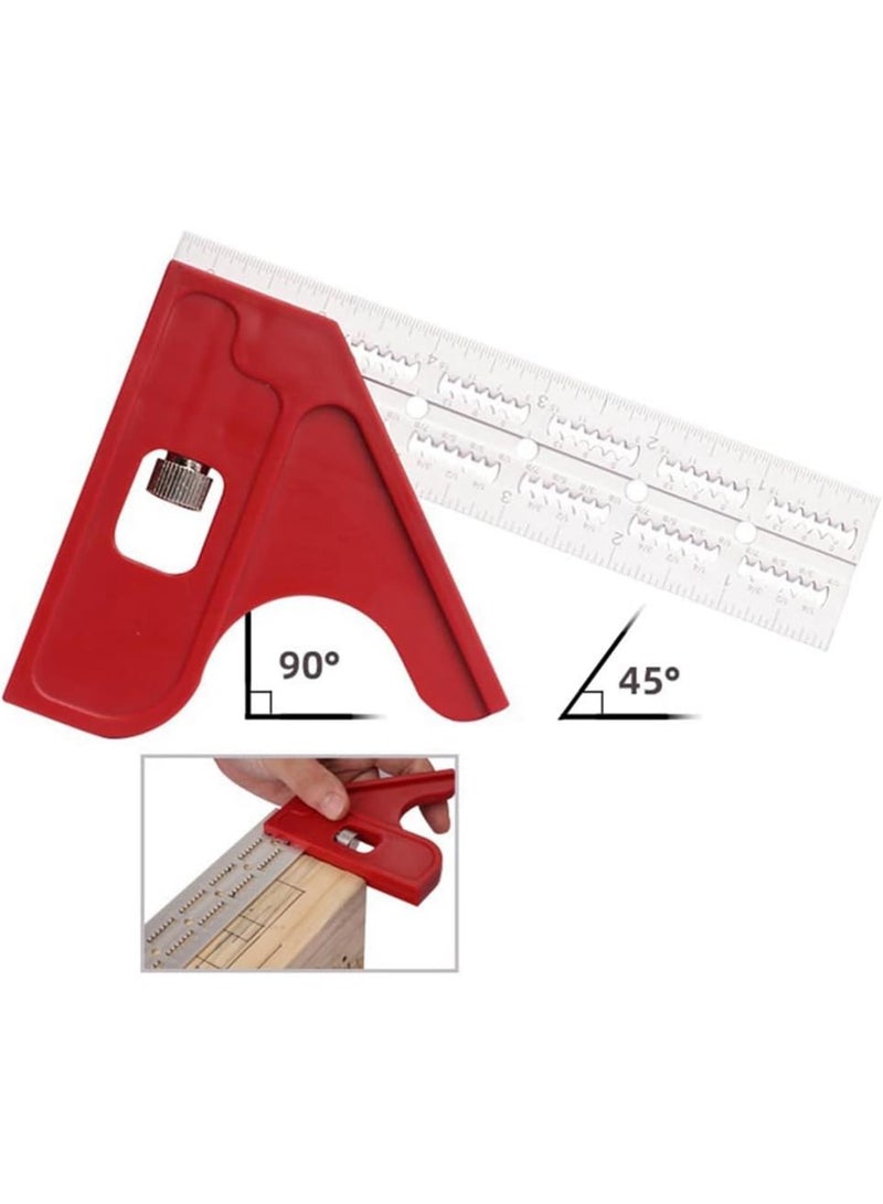 GGOOT Woodworking Aluminum Alloy Combination Calipers Woodworking Line Marking Adjustable Ruler Precision Hardware Tools Easy to Use  - Image 3