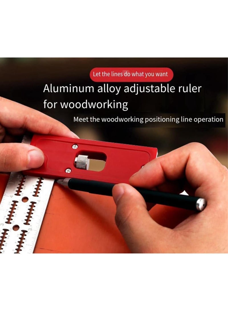 GGOOT Woodworking Aluminum Alloy Combination Calipers Woodworking Line Marking Adjustable Ruler Precision Hardware Tools Easy to Use  - Image 2