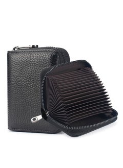 Oasisgalore Leather Small Wallet Ladies Card Holder Case，Credit Card Wallets with 20 Card Slots(Black)  - Image 1