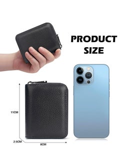 Oasisgalore Leather Small Wallet Ladies Card Holder Case，Credit Card Wallets with 20 Card Slots(Black)  - Image 3