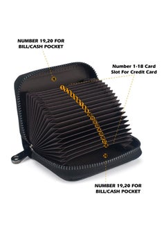 Oasisgalore Leather Small Wallet Ladies Card Holder Case，Credit Card Wallets with 20 Card Slots(Black)  - Image 4