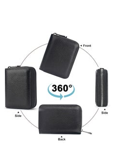 Oasisgalore Leather Small Wallet Ladies Card Holder Case，Credit Card Wallets with 20 Card Slots(Black)  - Image 5