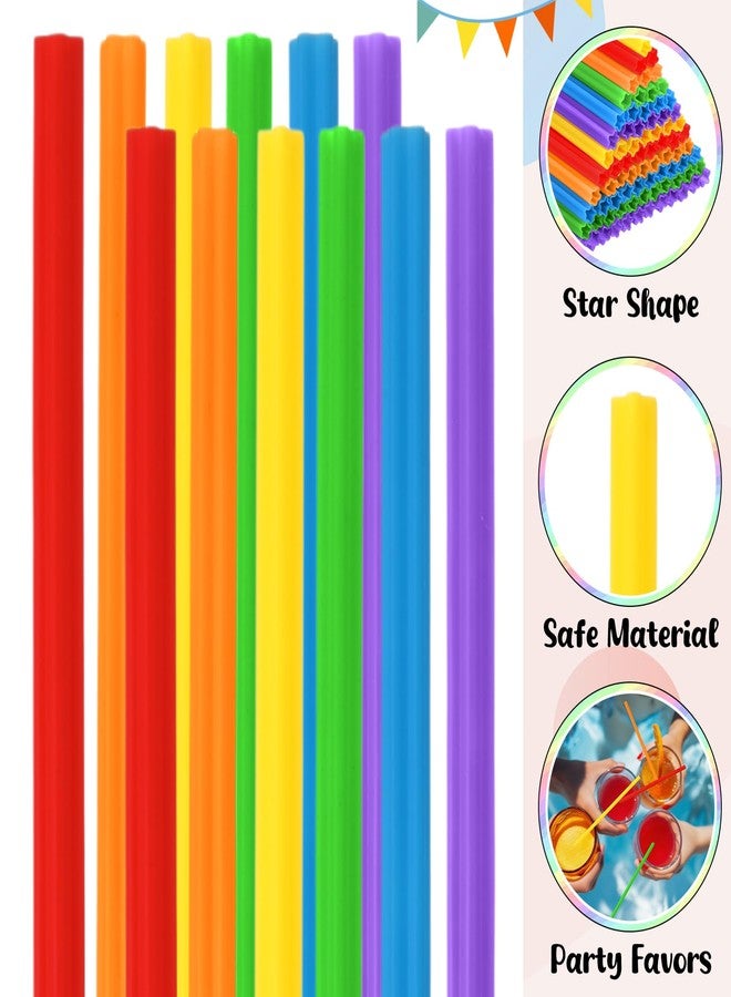 Potchen 60 Pcs Colorful Star Shaped Plastic Straws Disposable Drinking Cute Straw for Beverage Cocktail Birthday Party Baby Shower Wedding Decorations (Vivid Color) - Image 4