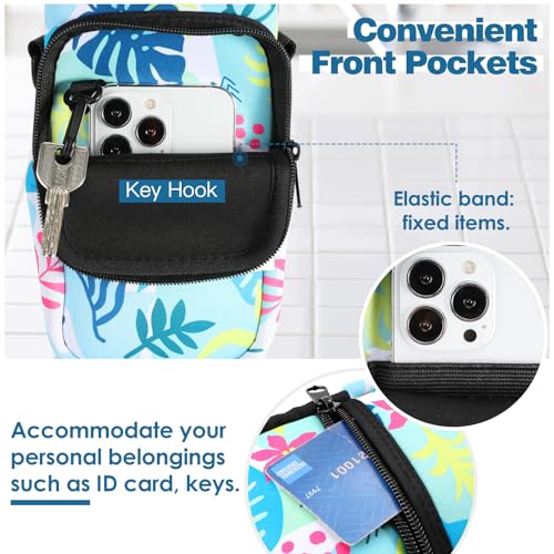 Nuovoware Water Bottle Carrier Bag 25oz32oz Bottle Pouch Holder Adjustable Shoulder Hand Strap 2 Pocket Sling Neoprene Sleeve Sports Accessories for MenWomen Hiking Travelling Coloured Leaves - Image 3
