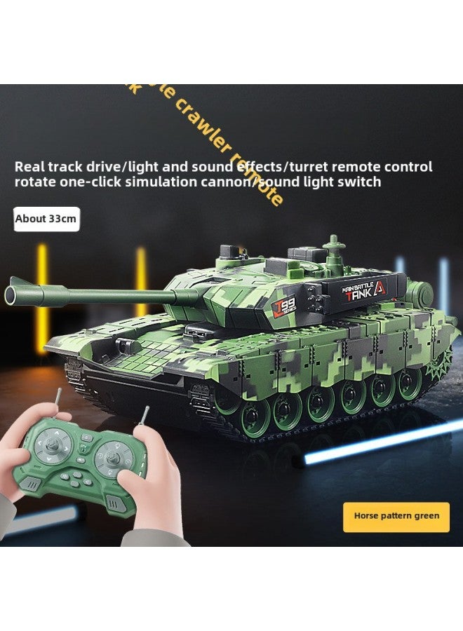 Loquat Children's Remote Control Car Tank Toy Car Sound And Light Cannon Model Main Battle Electric Armored Car Crawler Boy-Color:Type 99 Remote Control Tank Color Box - Image 1