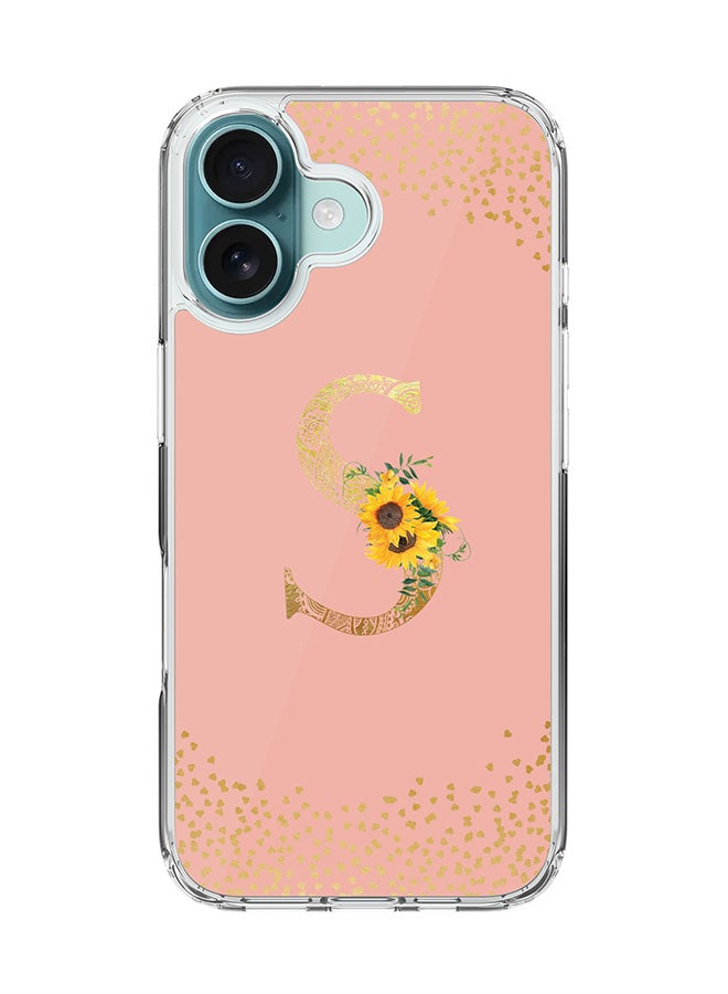 Stylizedd For iPhone 16 Case [Compatible with MagSafe] Slim Magnetic cover Clear Phone Case - Custom Monogram Mandala Floral- S (Rose Pink ) - Image 1
