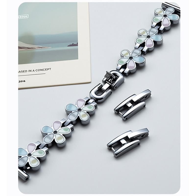 erorex For Xiaomi Smart Band 10 / 9 / 8 Sun Petal Metal Watch Band(Silver) - Image 4