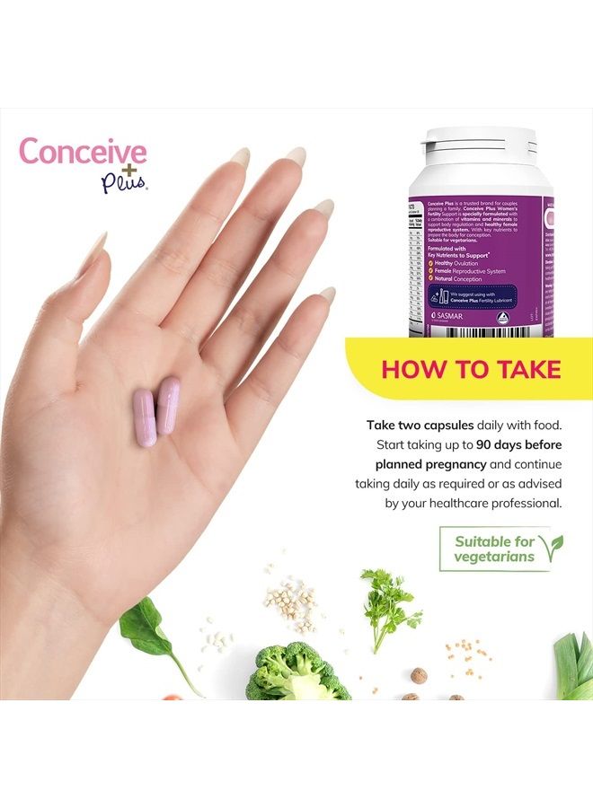 Conceive Plus كونسيف بلس دعم الخصوبة للنساء - مكملات الخصوبة للنساء، فيتامينات ما قبل الولادة، 60 كبسولة، إمداد لمدة 30 يومًا - Image 5