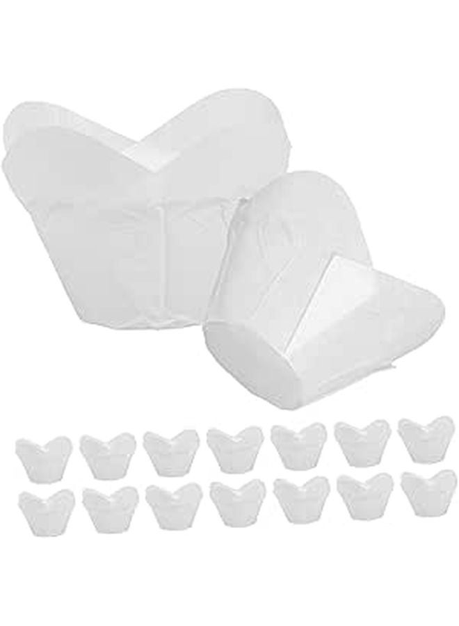 100 Pcs Medium Greaseproof Baking Cups Lotus Style Muffin Liners Food Grade Paper - Image 1