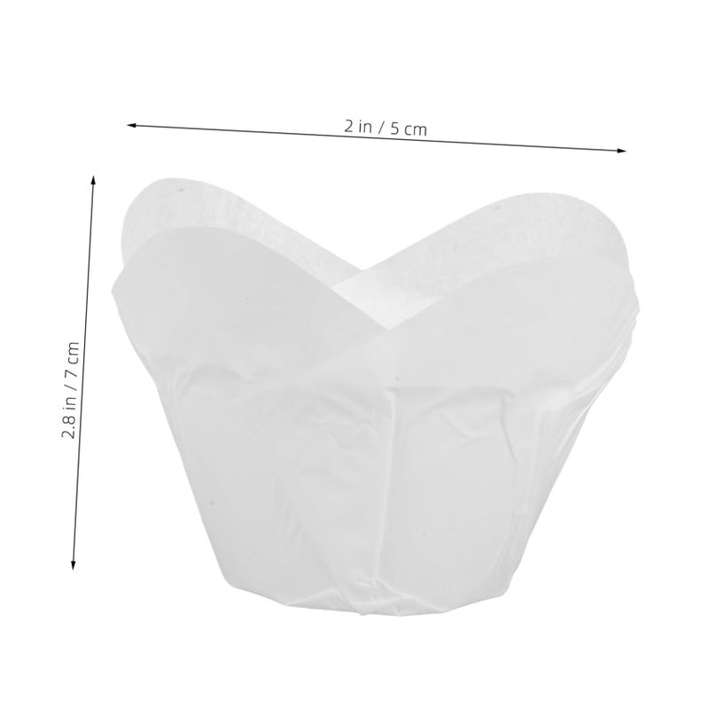 100 Pcs Medium Greaseproof Baking Cups Lotus Style Muffin Liners Food Grade Paper - Image 3