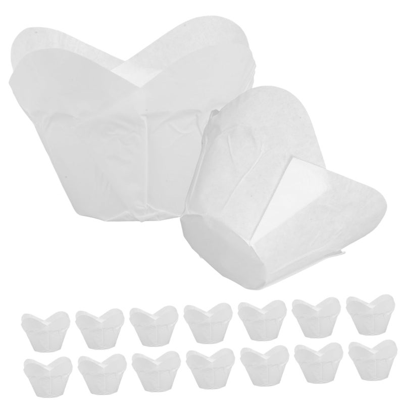 100 Pcs Medium Greaseproof Baking Cups Lotus Style Muffin Liners Food Grade Paper - Image 2