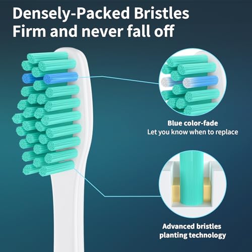 OLINS KAKO Replacement Heads for Philips Sonicare, Toothbrush Replacement Head Compatible with Phillips Sonicare E-Series Screw-on Handles for Essence, Advance, Elite, CleanCare, Extreme, 6 Pack - Image 5