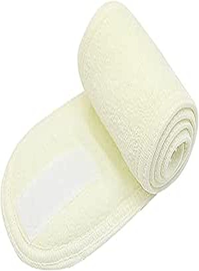 Generic Spa Headband for Women Adjustable Makeup Hair Band with Handy Sticker Head Wrap for Face Care Makeup and Sports (Ivory)