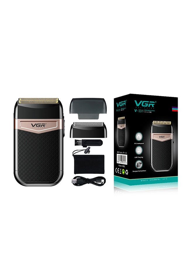 VGR V-331 Professional Men's Shaver IPX4 Fully Waterproof Rechargeable Shaver Black - Image 1