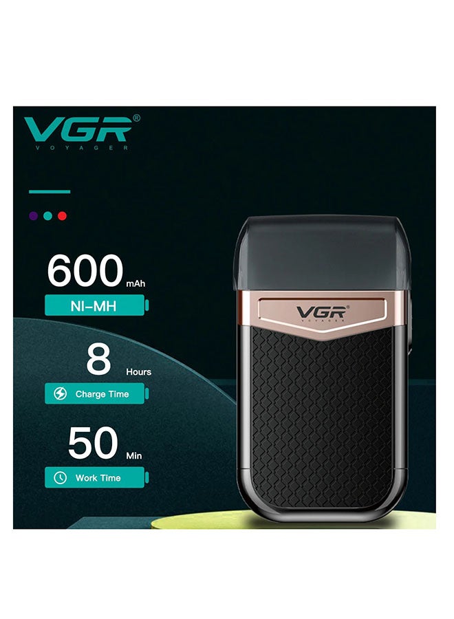 VGR V-331 Professional Men's Shaver IPX4 Fully Waterproof Rechargeable Shaver Black - Image 3